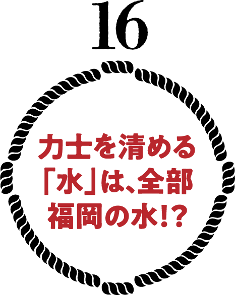 力士を清める「水」は、全部福岡の水！？