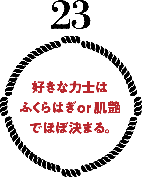 好きな力士はふくらはぎor肌艶でほぼ決まる。