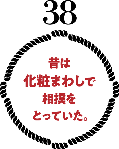 昔は化粧まわしで相撲をとっていた。