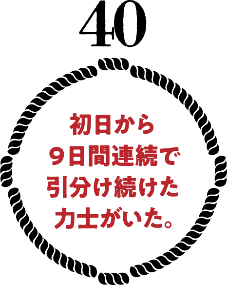 初日から９日間連続で引分け続けた力士がいた。