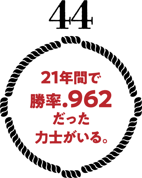 21年間で勝率.962だった力士がいる。